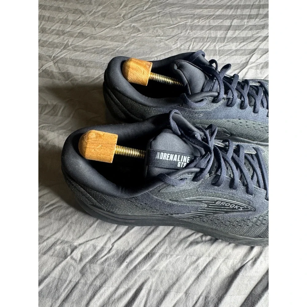 Brooks Adrenaline GTS 24 Mens Running Shoes Triple Black Sneakers Support‎